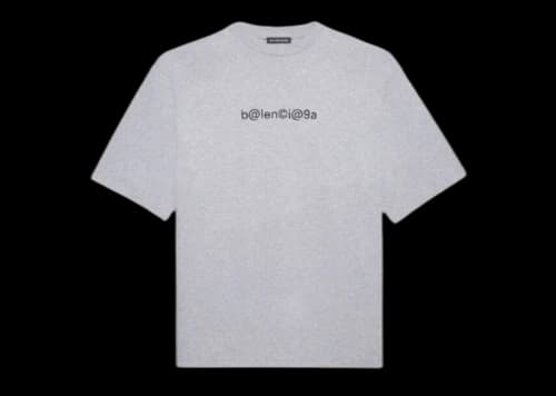 Balenciaga Large Fit Symbols T-Shirt Heather Grey/Black