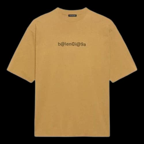 Balenciaga Round Neck Alphabet Printing Short Sleeve Khaki