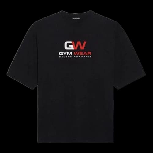 Balenciaga Gym Wear Logo Tee 'Black'