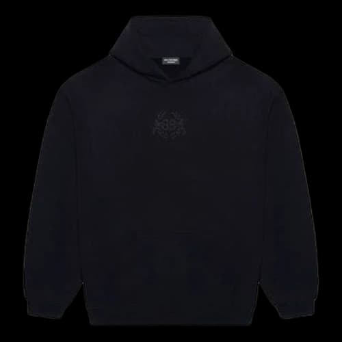 Balenciaga Embroidered BB Crest Hoodie 'Black'