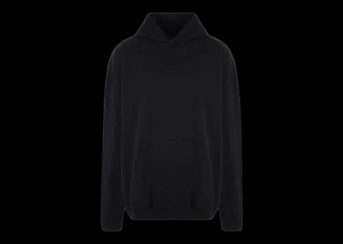 Balenciaga Oversized Jersey With Logo Embroidery Hoodie Black