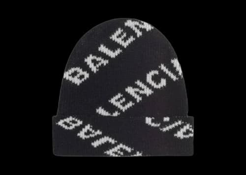 Balenciaga Allover Logo Beanie Black/White