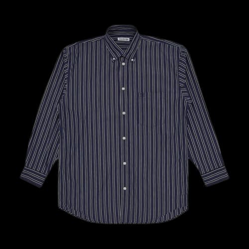 Balenciaga Striped Large Fit Shirt 'Navy/Light Grey'