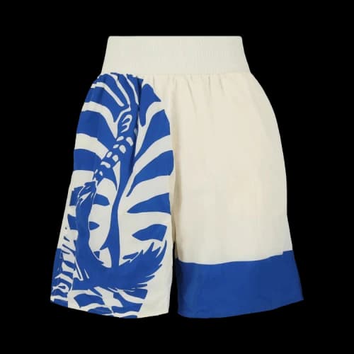 Bottega Veneta Tropical Print Shorts Ivory Blue