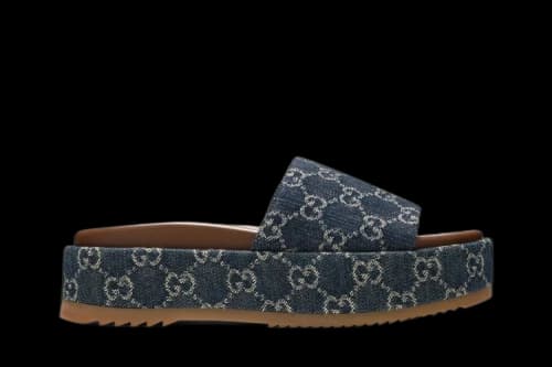 Gucci Platform Slide Sandal 'Allover GG Denim' (Women's)