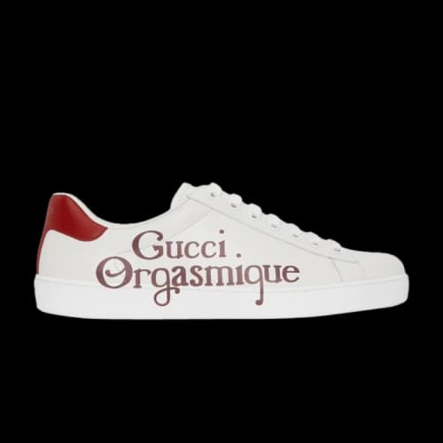 Gucci New Ace 'Gucci Orgasmique - White Hibiscus Red'