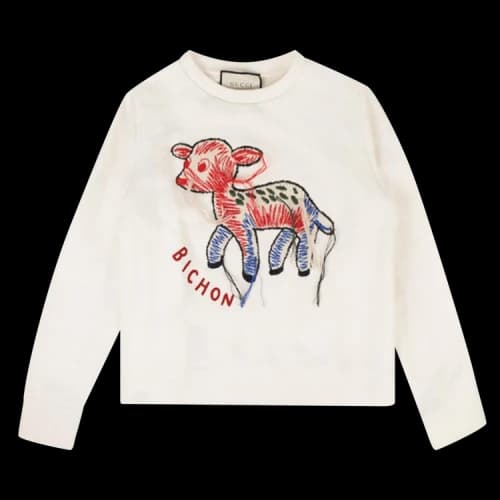Gucci Fawn Bichon Crewneck Sweatshirt 'Off-White'