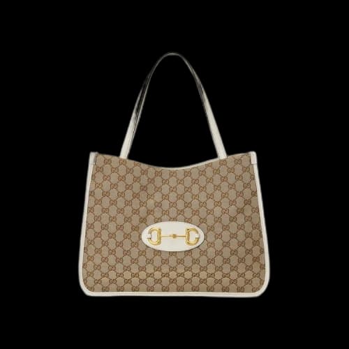 Gucci Horsebit 1955 Medium Tote Bag 'Original GG/White'