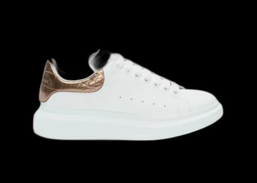 Alexander McQueen Oversized White Rose Gold Croco
