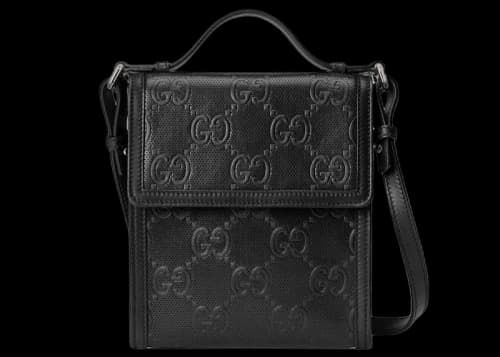 Gucci GG Embossed Messenger Bag Black
