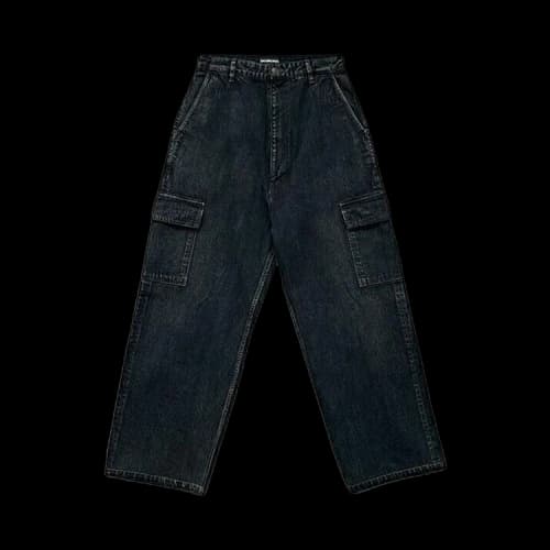Balenciaga Wide Leg Cargo Jeans 'Black'