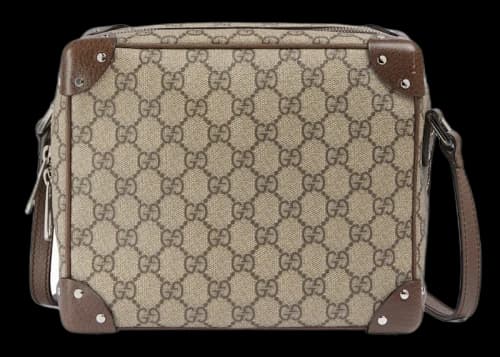 Gucci Logo Print Shoulder Bag Beige/Ebony