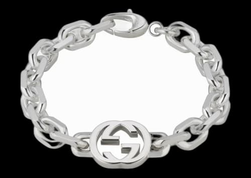 Gucci Interlocking G Chain Bracelet 925 Sterling Silver with Shiny Finish