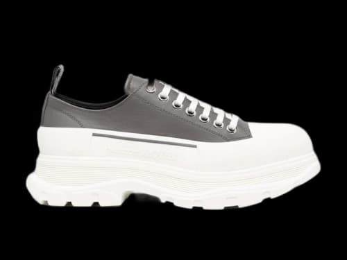 Alexander McQueen Tread Slick Low Lace Up Leather Grey White