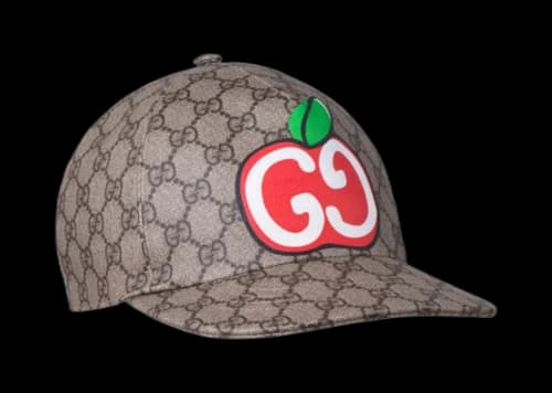 Gucci Apple Print GG Velcro Strap Cap Ebony/Beige/Red/White