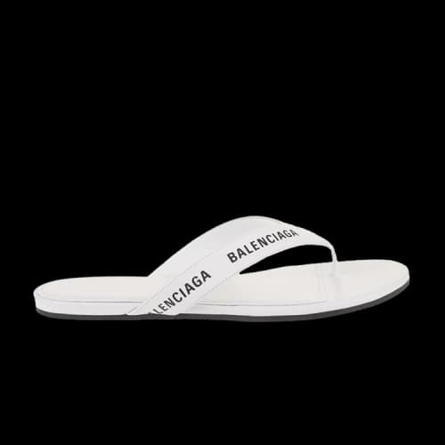 Balenciaga Flip Flop Slides 'Allover Logo - White' (Women's)