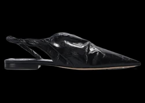 Bottega Veneta Point Leather Sandals Black (Women's)