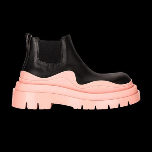 Bottega Veneta Tire Cropped Boot 'Black Pink' (Women's)