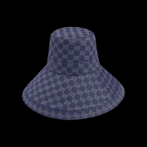 Gucci GG Wide Brim Beach Hat 'Blue/Grey'