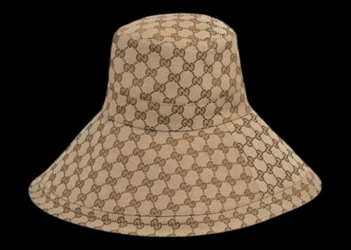 Gucci GG Canvas Wide Brim Hat Beige/Ebony
