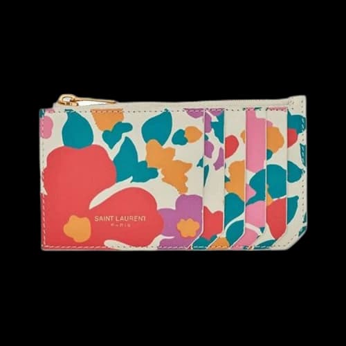 Saint Laurent Floral Zipped Card Case 'Multicolor'