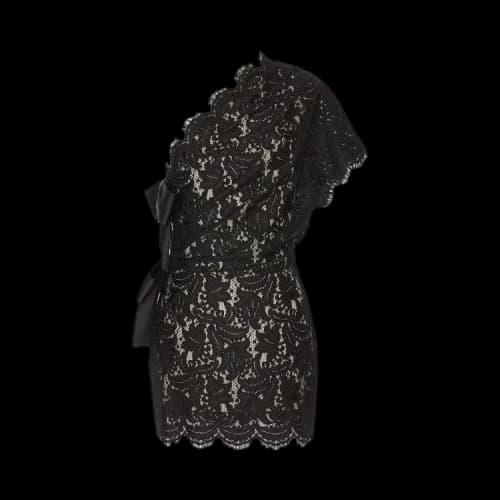 Saint Laurent One Shoulder Dress With Bows 'Noir'