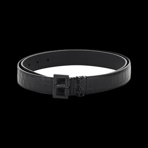 Saint Laurent Grain Leather Belt 'Black'