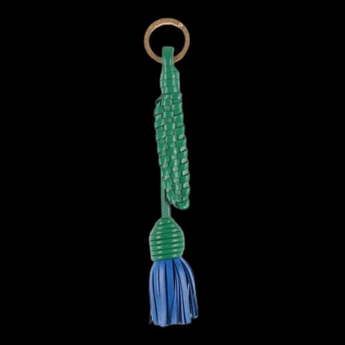 Bottega Veneta Leather Keychain Blue