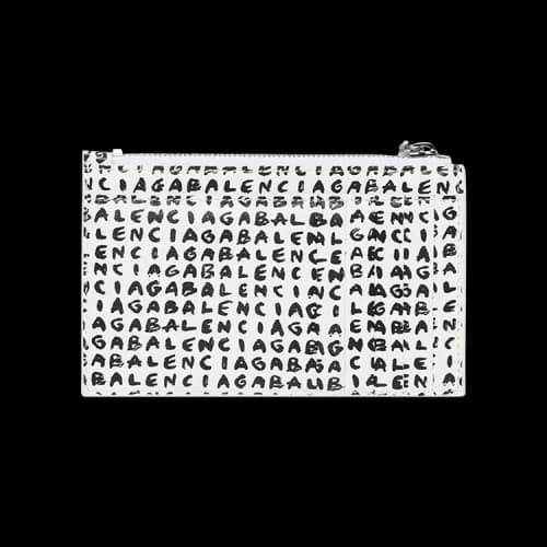Balenciaga Logo Letters Pouch 'Black/White'