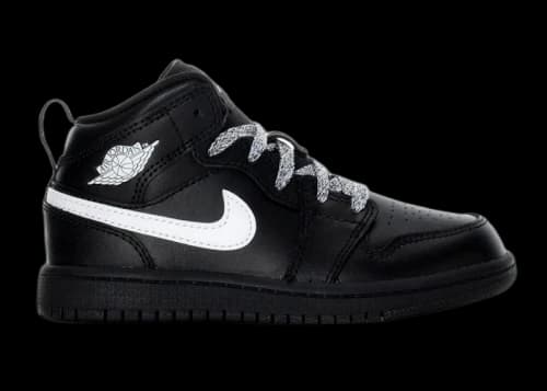 Jordan 1 Mid Black White Speckle (PS)