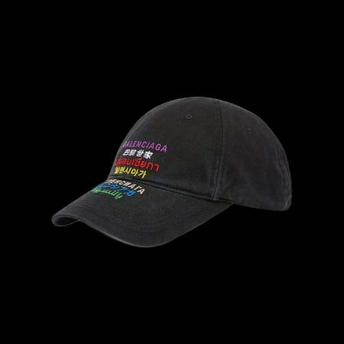 Balenciaga Languages Logo Cap 'Black/Multicolor'