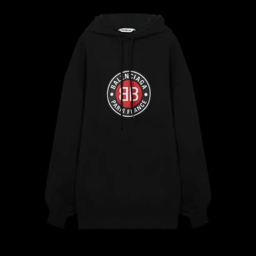 Balenciaga Street Style Logo Hoodie 'Black'