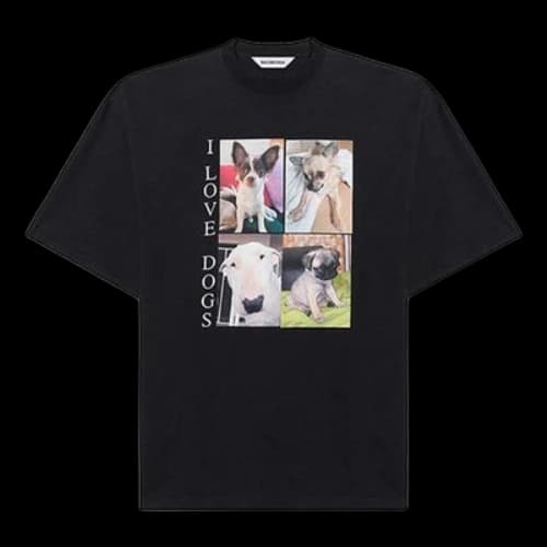 Balenciaga SS21 I Love Dogs Tee Black