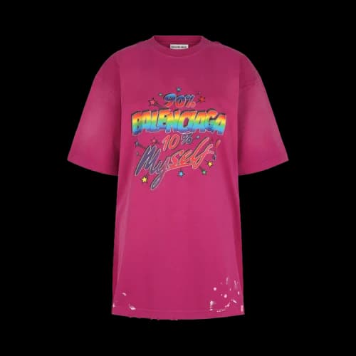 Balenciaga Women's 90/10 Vintage Large Fit T-Shirt Dark/Fuschia