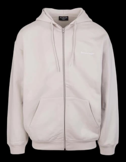 Balenciaga Medium Fit Zip Hoodie Light Beige