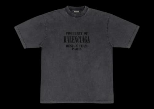 Balenciaga Property Large Fit Vintage T-shirt Black/White