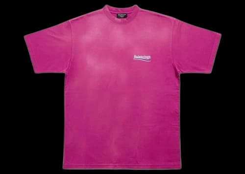 Balenciaga Political Campaign Large Fit T-shirt Fuchsia