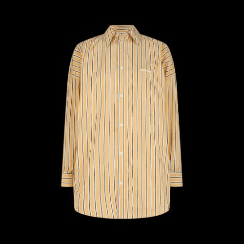 Balenciaga Women's Striped Poplin Cocoon Shirt Yellow/Navy