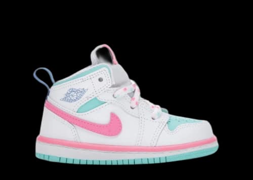 Jordan 1 Mid White Pink Green Soar (TD)