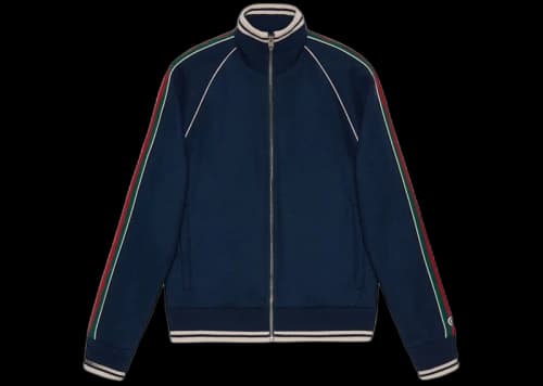 Gucci Cashmere Zip-Up Jacket Navy