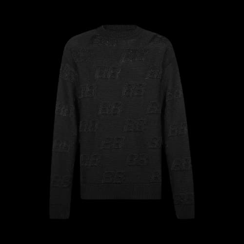 Balenciaga BB Logo Jacquard Knitted Sweater 'Black'