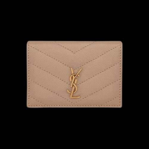 Saint Laurent Quilted Wallet 'Dark Beige'