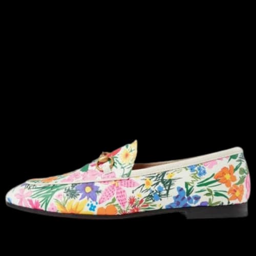 Gucci Leather Floral Print Loafers 'Multicolor' (Women's)