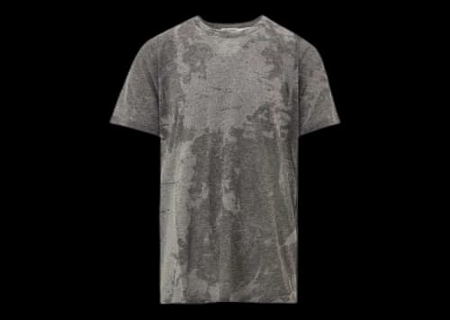 Saint Laurent Rive Gauche Devore T-Shirt Grey