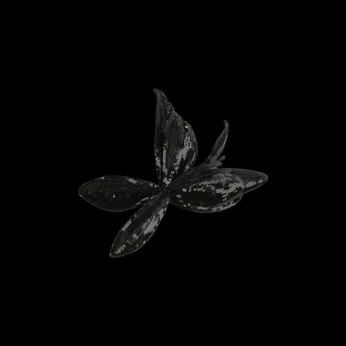Saint Laurent Floral Sequin Brooch 'Black'