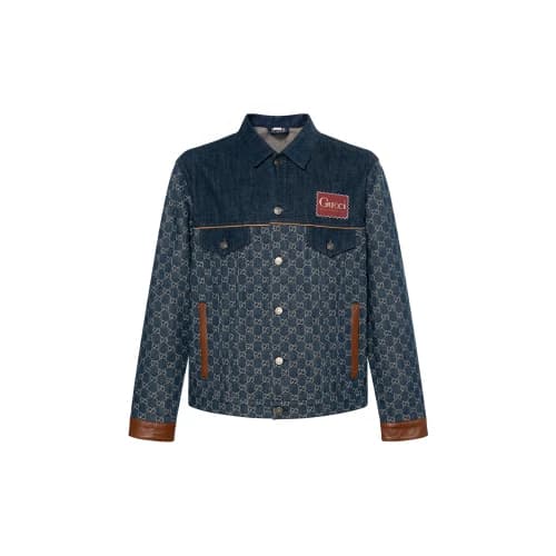 Gucci Eco Washed Organic Denim Jacket 'Dark Blue/Ivory'