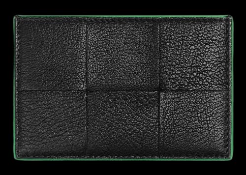 Bottega Veneta Cassette Card Case Black/Parakeet