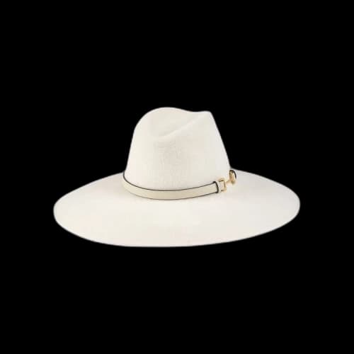 Gucci Felt Wide Brim Hat With Horsebit 'White'