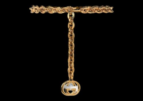 Gucci Chain Interlocking GG Charm Belt Gold