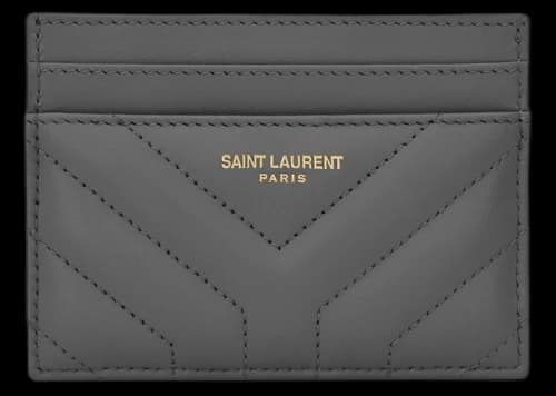 Saint Laurent Joan Card Case In Quilted Leather Black